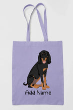 Load image into Gallery viewer, Personalized Coonhound Love Zippered Tote Bag-Accessories-Accessories, Bags, Coonhound, Dog Mom Gifts, Personalized-Zippered Tote Bag-Pastel Purple-Classic-2