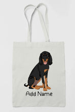 Load image into Gallery viewer, Personalized Coonhound Love Zippered Tote Bag-Accessories-Accessories, Bags, Coonhound, Dog Mom Gifts, Personalized-3