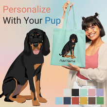 Load image into Gallery viewer, Personalized Coonhound Love Zippered Tote Bag-Accessories-Accessories, Bags, Coonhound, Dog Mom Gifts, Personalized-1