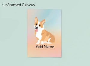 Personalized Corgi Canvas Print Poster-Art-Corgi-Canvas Poster-Light Canvas - Unframed-8x10-2