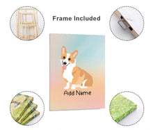 Load image into Gallery viewer, Personalized Corgi Canvas Print Poster-Art-Corgi-Canvas Poster-Framed - Light Canvas-8x10-3