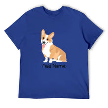 Load image into Gallery viewer, Personalized Corgi Dad Cotton T Shirt-Apparel-Apparel, Corgi, Dog Dad Gifts, Personalized, Shirt, T Shirt-Men&#39;s Cotton T Shirt-Blue-Medium-11