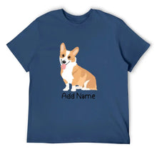 Load image into Gallery viewer, Personalized Corgi Dad Cotton T Shirt-Apparel-Apparel, Corgi, Dog Dad Gifts, Personalized, Shirt, T Shirt-Men&#39;s Cotton T Shirt-Navy Blue-Medium-12