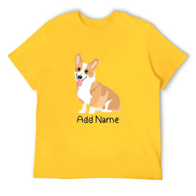 Load image into Gallery viewer, Personalized Corgi Dad Cotton T Shirt-Apparel-Apparel, Corgi, Dog Dad Gifts, Personalized, Shirt, T Shirt-Men&#39;s Cotton T Shirt-Yellow-Medium-13