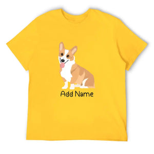 Personalized Corgi Dad Cotton T Shirt-Apparel-Apparel, Corgi, Dog Dad Gifts, Personalized, Shirt, T Shirt-Men's Cotton T Shirt-Yellow-Medium-13