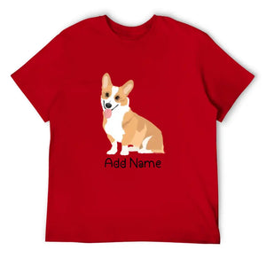 Personalized Corgi Dad Cotton T Shirt-Apparel-Apparel, Corgi, Dog Dad Gifts, Personalized, Shirt, T Shirt-Men's Cotton T Shirt-Red-Medium-14