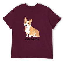 Load image into Gallery viewer, Personalized Corgi Dad Cotton T Shirt-Apparel-Apparel, Corgi, Dog Dad Gifts, Personalized, Shirt, T Shirt-Men&#39;s Cotton T Shirt-Maroon-Medium-15