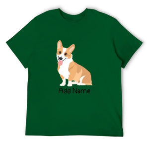 Personalized Corgi Dad Cotton T Shirt-Apparel-Apparel, Corgi, Dog Dad Gifts, Personalized, Shirt, T Shirt-Men's Cotton T Shirt-Green-Medium-16