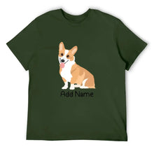 Load image into Gallery viewer, Personalized Corgi Dad Cotton T Shirt-Apparel-Apparel, Corgi, Dog Dad Gifts, Personalized, Shirt, T Shirt-Men&#39;s Cotton T Shirt-Army Green-Medium-17