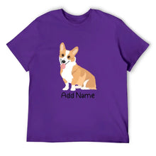 Load image into Gallery viewer, Personalized Corgi Dad Cotton T Shirt-Apparel-Apparel, Corgi, Dog Dad Gifts, Personalized, Shirt, T Shirt-Men&#39;s Cotton T Shirt-Purple-Medium-18