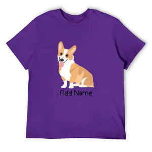 Personalized Corgi Dad Cotton T Shirt-Apparel-Apparel, Corgi, Dog Dad Gifts, Personalized, Shirt, T Shirt-Men's Cotton T Shirt-Purple-Medium-18