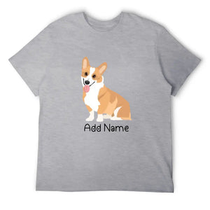 Personalized Corgi Dad Cotton T Shirt-Apparel-Apparel, Corgi, Dog Dad Gifts, Personalized, Shirt, T Shirt-Men's Cotton T Shirt-Gray-Medium-19