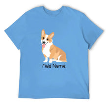 Load image into Gallery viewer, Personalized Corgi Dad Cotton T Shirt-Apparel-Apparel, Corgi, Dog Dad Gifts, Personalized, Shirt, T Shirt-Men&#39;s Cotton T Shirt-Sky Blue-Medium-2