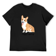 Load image into Gallery viewer, Personalized Corgi Dad Cotton T Shirt-Apparel-Apparel, Corgi, Dog Dad Gifts, Personalized, Shirt, T Shirt-Men&#39;s Cotton T Shirt-Black-Medium-9