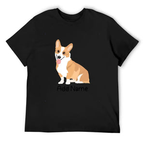 Personalized Corgi Dad Cotton T Shirt-Apparel-Apparel, Corgi, Dog Dad Gifts, Personalized, Shirt, T Shirt-Men's Cotton T Shirt-Black-Medium-9