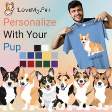 Load image into Gallery viewer, Personalized Corgi Dad Cotton T Shirt-Apparel-Apparel, Corgi, Dog Dad Gifts, Personalized, Shirt, T Shirt-1