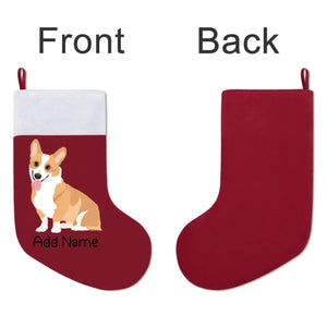 Personalized Corgi Large Christmas Stocking-Christmas Ornament-Christmas, Corgi, Home Decor, Personalized-Large Christmas Stocking-Christmas Red-One Size-3