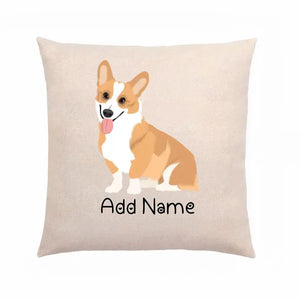 Personalized Corgi Linen Pillowcase-Home Decor-Corgi, Dog Dad Gifts, Dog Mom Gifts, Home Decor, Personalized, Pillows-Linen Pillow Case-Cotton-Linen-12"x12"-2