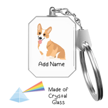 Load image into Gallery viewer, Personalized Corgi Love Crystal Glass Keychain-Accessories-Corgi-Crystal Keychain-Glass Crystal-One Size-2