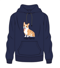 Load image into Gallery viewer, Personalized Corgi Love Men&#39;s Warm Hoodie Sweatshirt-Apparel-Apparel, Corgi, Dog Dad Gifts, Hoodie, Personalized, Sweatshirt-Men&#39;s Warm Hoodie Sweatshirt-Navy Blue-S-2