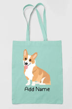 Load image into Gallery viewer, Personalized Corgi Love Zippered Tote Bag-Accessories-Accessories, Bags, Corgi, Dog Mom Gifts, Personalized-Zippered Tote Bag-Lime Green-Classic-12