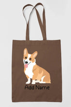 Load image into Gallery viewer, Personalized Corgi Love Zippered Tote Bag-Accessories-Accessories, Bags, Corgi, Dog Mom Gifts, Personalized-Zippered Tote Bag-Earthen Brown-Classic-15