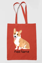 Load image into Gallery viewer, Personalized Corgi Love Zippered Tote Bag-Accessories-Accessories, Bags, Corgi, Dog Mom Gifts, Personalized-Zippered Tote Bag-Red-Classic-16