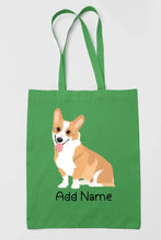 Load image into Gallery viewer, Personalized Corgi Love Zippered Tote Bag-Accessories-Accessories, Bags, Corgi, Dog Mom Gifts, Personalized-Zippered Tote Bag-Forest Green-Classic-18