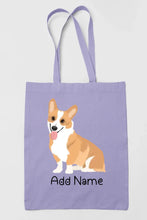 Load image into Gallery viewer, Personalized Corgi Love Zippered Tote Bag-Accessories-Accessories, Bags, Corgi, Dog Mom Gifts, Personalized-Zippered Tote Bag-Pastel Purple-Classic-2