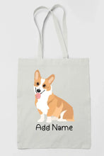 Load image into Gallery viewer, Personalized Corgi Love Zippered Tote Bag-Accessories-Accessories, Bags, Corgi, Dog Mom Gifts, Personalized-Zippered Tote Bag-White-Classic-3