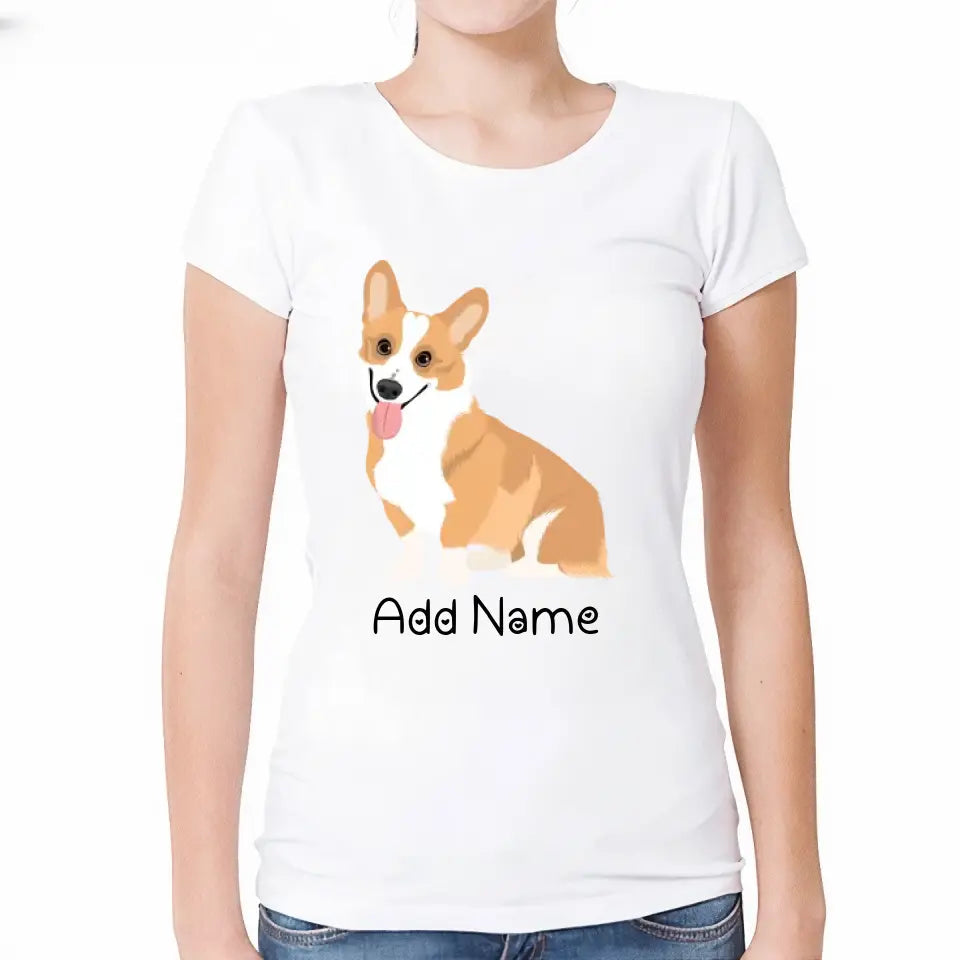 Personalized Corgi Mom T Shirt for Women-Customizer-Apparel, Corgi, Dog Mom Gifts, Personalized, Shirt, T Shirt-Modal T-Shirts-White-Small-2