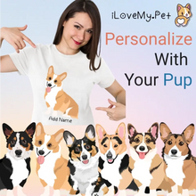 Load image into Gallery viewer, Personalized Corgi Mom T Shirt for Women-Customizer-Apparel, Corgi, Dog Mom Gifts, Personalized, Shirt, T Shirt-Modal T-Shirts-White-XL-1