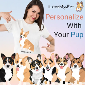 Personalized Corgi Mom T Shirt for Women-Customizer-Apparel, Corgi, Dog Mom Gifts, Personalized, Shirt, T Shirt-Modal T-Shirts-White-XL-1