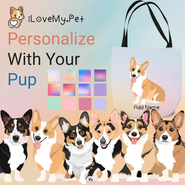 Personalized Corgi Small Tote Bag 360x