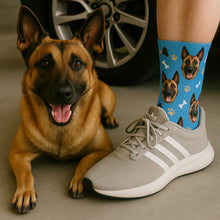 Load image into Gallery viewer, Personalized Custom Belgian Malinois Socks-Accessories-Accessories,Belgian Malinois,Dog Dad Gifts,Dog Mom Gifts,Socks,Upload Photo-1
