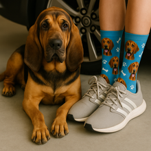 Load image into Gallery viewer, Personalized Custom Bloodhound Socks-Accessories-Accessories,Bloodhound,Dog Dad Gifts,Dog Mom Gifts,Socks,Upload Photo-35