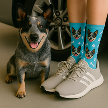 Load image into Gallery viewer, Personalized Custom Blue Heeler Socks-Accessories-Accessories,Blue Heeler,Dog Dad Gifts,Dog Mom Gifts,Socks,Upload Photo-1