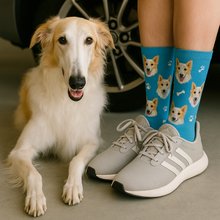 Load image into Gallery viewer, Personalized Custom Borzoi Socks-Accessories-Accessories,Borzoi,Dog Dad Gifts,Dog Mom Gifts,Socks,Upload Photo-35