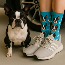 Load image into Gallery viewer, Personalized Custom Boston Terrier Socks-Accessories-Accessories,Boston Terrier,Dog Dad Gifts,Dog Mom Gifts,Socks,Upload Photo-1