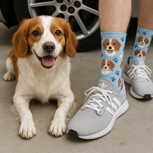Load image into Gallery viewer, Personalized Custom Brittany Spaniel Socks-Accessories-Accessories,Brittany Spaniel,Dog Dad Gifts,Dog Mom Gifts,Socks,Upload Photo-35