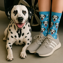 Load image into Gallery viewer, Personalized Custom Dalmatian Socks-Accessories-Accessories,Dalmatian,Dog Dad Gifts,Dog Mom Gifts,Socks,Upload Photo-35