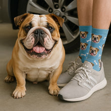 Load image into Gallery viewer, Personalized Custom English Bulldog Socks-Accessories-Accessories,Dog Dad Gifts,Dog Mom Gifts,English Bulldog,Socks,Upload Photo-1