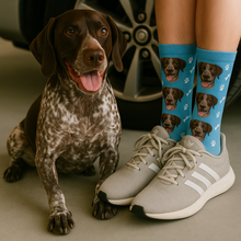 Load image into Gallery viewer, Personalized Custom German Pointer Socks-Accessories-Accessories,Dog Dad Gifts,Dog Mom Gifts,German Pointer,Socks,Upload Photo-1