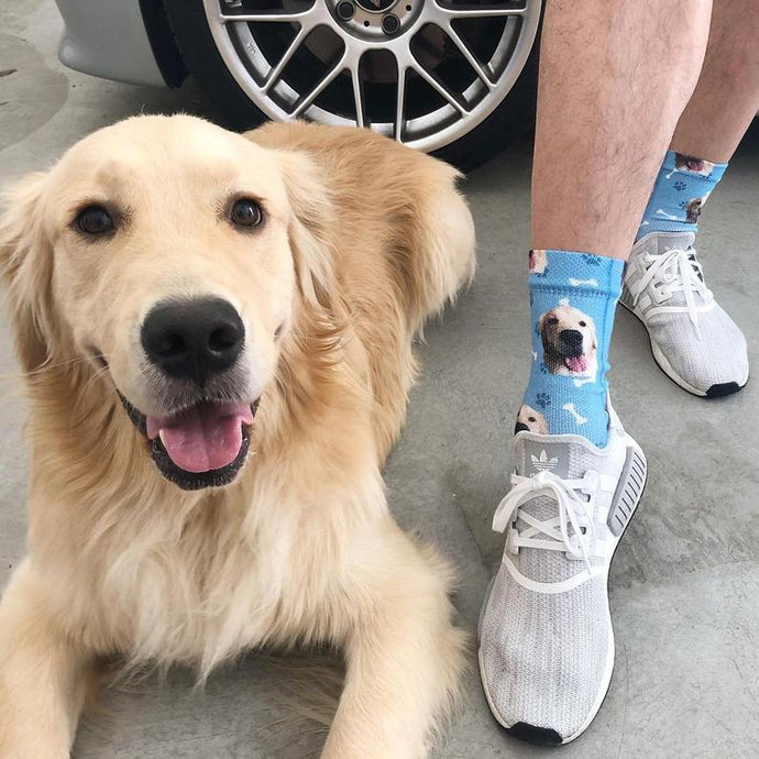 Personalized Custom Golden Retriever Socks-Accessories-Accessories,Dog Dad Gifts,Dog Mom Gifts,Golden Retriever,Socks,Upload Photo-1