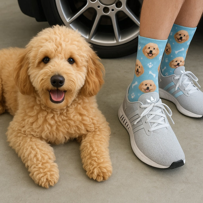 Personalized Custom Goldendoodle Socks-Accessories-Accessories,Dog Dad Gifts,Dog Mom Gifts,Goldendoodle,Socks,Upload Photo-1