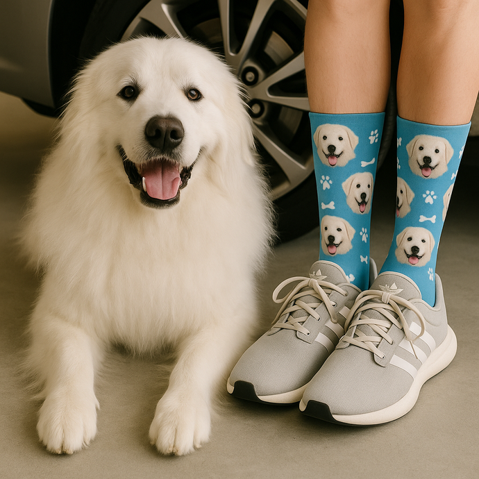 Personalized Custom Great Pyrenees Socks-Accessories-Accessories,Dog Dad Gifts,Dog Mom Gifts,Great Pyrenees,Socks,Upload Photo-1