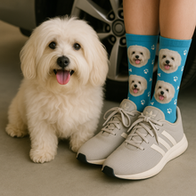 Load image into Gallery viewer, Personalized Custom Havanese Socks-Accessories-Accessories,Dog Dad Gifts,Dog Mom Gifts,Havanese,Socks,Upload Photo-35