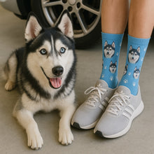 Load image into Gallery viewer, Personalized Custom Husky Socks-Accessories-Accessories,Dog Dad Gifts,Dog Mom Gifts,Siberian Husky,Socks,Upload Photo-35