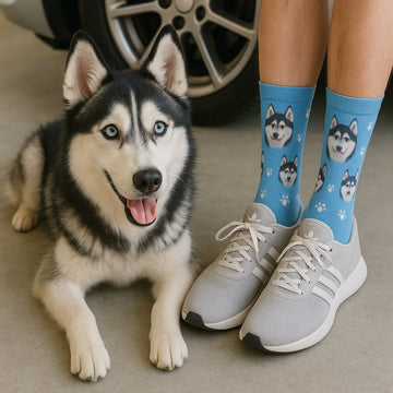 Personalized Custom Husky Socks 360x