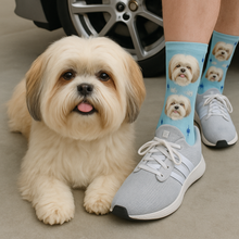 Load image into Gallery viewer, Personalized Custom Lhasa Apso Socks-Accessories-Accessories,Dog Dad Gifts,Dog Mom Gifts,Lhasa Apso,Socks,Upload Photo-35